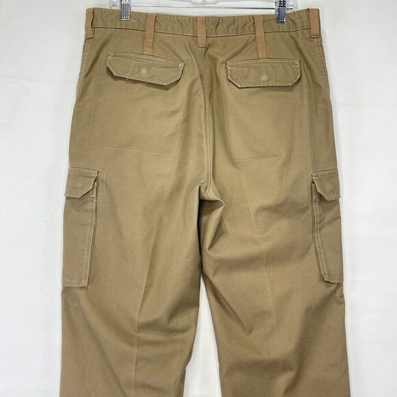Tasso Elba Mens Pants Cargo 34x30 Cotton Flat Front Tan color - Picture 5 of 16